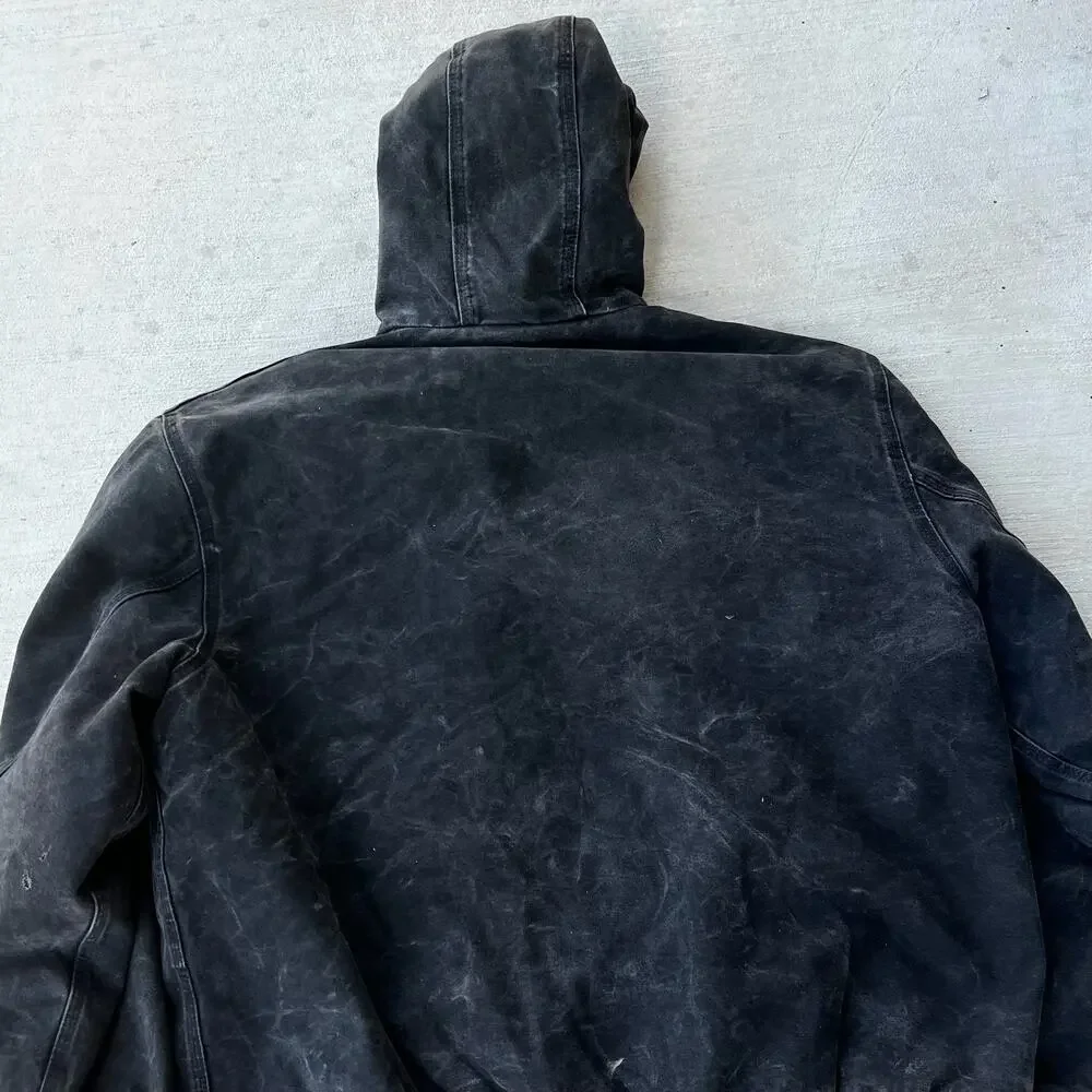 Carhartt J130 BLK faded black hooded work wear jacket